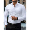 Fgkks nova camisa masculina nova marca cor sólida manga longa tecido elástico masculino múltiplas cores qualidade camisa básica