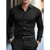 Fgkks nova camisa masculina nova marca cor sólida manga longa tecido elástico masculino múltiplas cores qualidade camisa básica
