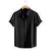 Juventude casual praia camisas de manga curta cor sólida solta casual respirável camisa leve streetwear masculino botão topos