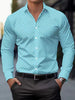 Camisas de vestido de design de gola de lapela com estampa geométrica masculina, camisa de manga comprida casual camisa de botão para ocasiões formais