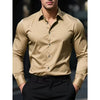 Fgkks nova camisa masculina nova marca cor sólida manga longa tecido elástico masculino múltiplas cores qualidade camisa básica