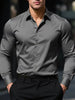 Fgkks nova camisa masculina nova marca cor sólida manga longa tecido elástico masculino múltiplas cores qualidade camisa básica