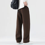 2025 automne nouveau Vintage Simple laine douce pantalon de costume droit pour hommes vêtements cordon couleur unie pantalon LX8288