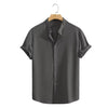 Juventude casual praia camisas de manga curta cor sólida solta casual respirável camisa leve streetwear masculino botão topos