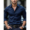 Fgkks nova camisa masculina nova marca cor sólida manga longa tecido elástico masculino múltiplas cores qualidade camisa básica